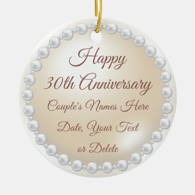 Inexpensive, Traditional 30th Anniversary Gifts, Ceramic Ornament (Front)