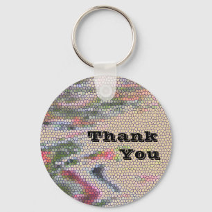 Inexpensive Unique Thank You Mosaic Color Tiles Keychain