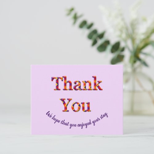 Inexpensive Vacation House Thank You Guest Thanks Postcard