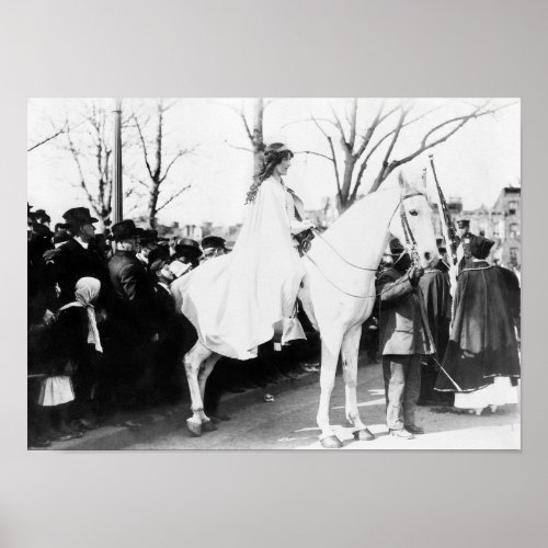 Inez Milholland On White Horse _ Woman Suffrage Poster