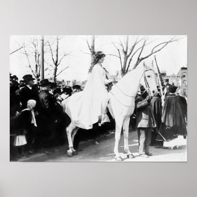 Inez Milholland On White Horse - Woman Suffrage Poster (Front)