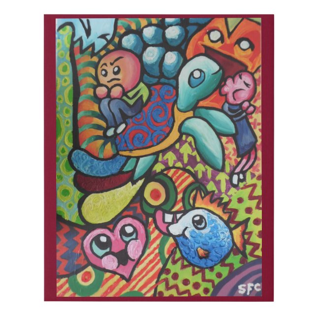 Infancy by Squid Fear City Faux Canvas Print (Front)