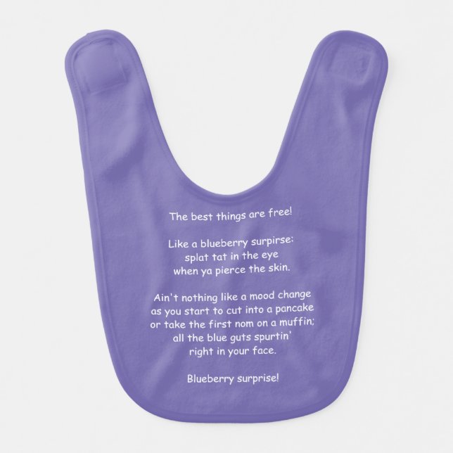 Infant and Toddler "Blueberry Surprise!" Bib (Front)