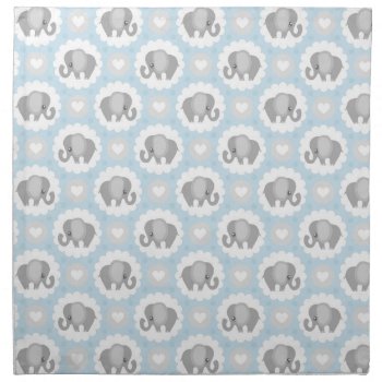 Infant Baby Boy Blue Elephant Shower Gift Cloth Napkin by Precious_Baby_Gifts at Zazzle