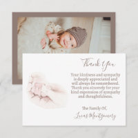 Infant Baby Funeral Photo Thank You, Sympathy  