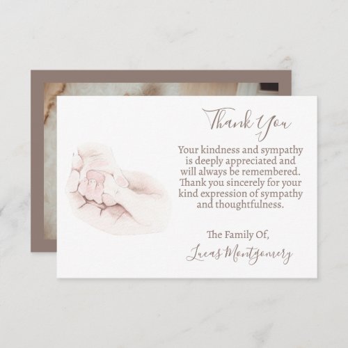 Infant Baby Funeral Photo Thank You Sympathy   Note Card
