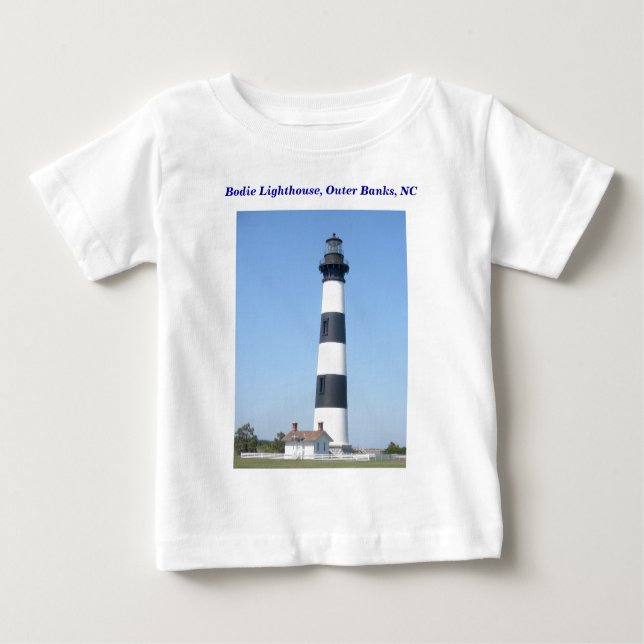 Infant/Baby Shirt Bodie Lighthouse Outer Banks OBX (Front)