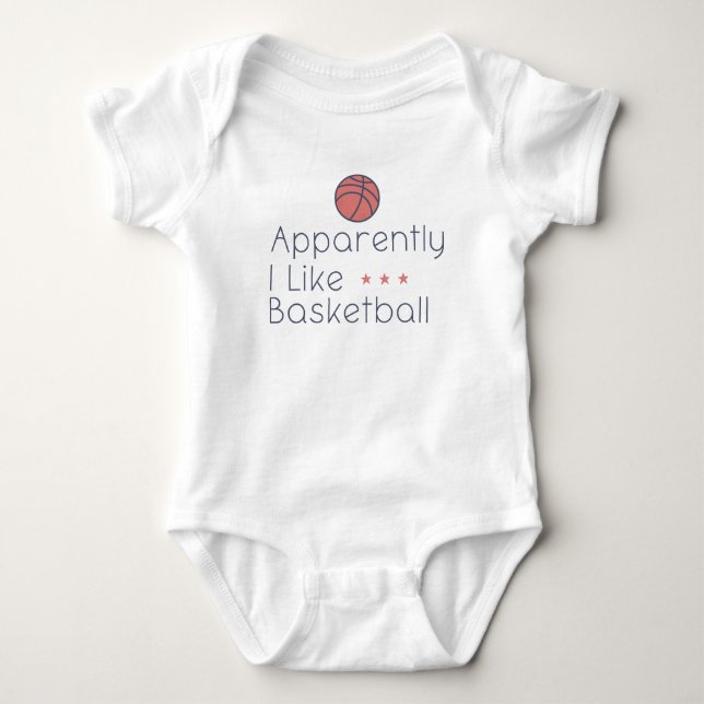 Infant Basketball | Apparently I Like Basketball Baby Bodysuit (Front)