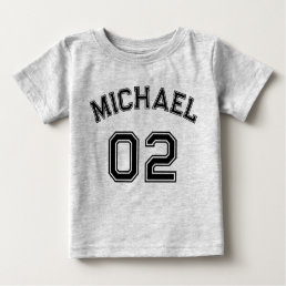 Infant Boy Girl Name Jersey Number Cotton Sports Baby T-Shirt