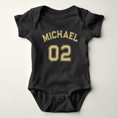 Infant Boy Girl Name Jersey Number Sports Cotton Baby Bodysuit