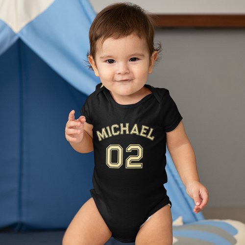 Infant Boy Girl Name Jersey Number Sports Cotton Baby Bodysuit