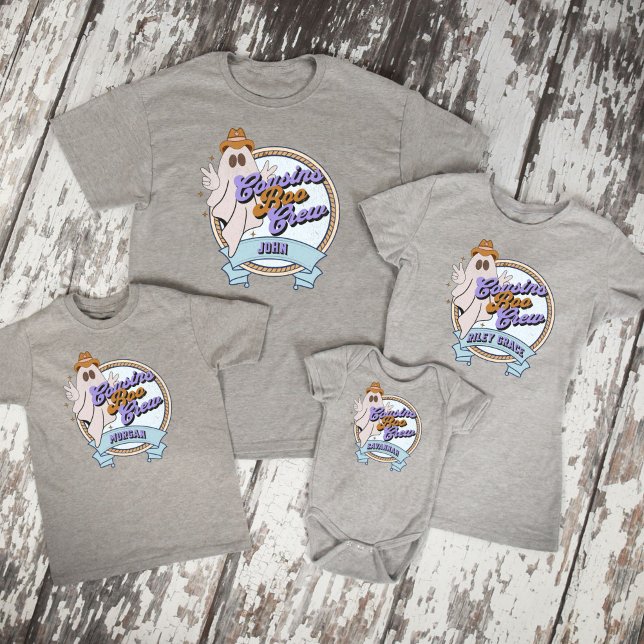 Infant Cousin Crew Retro Ghost Halloween Matching  Baby Bodysuit (Creator Uploaded)