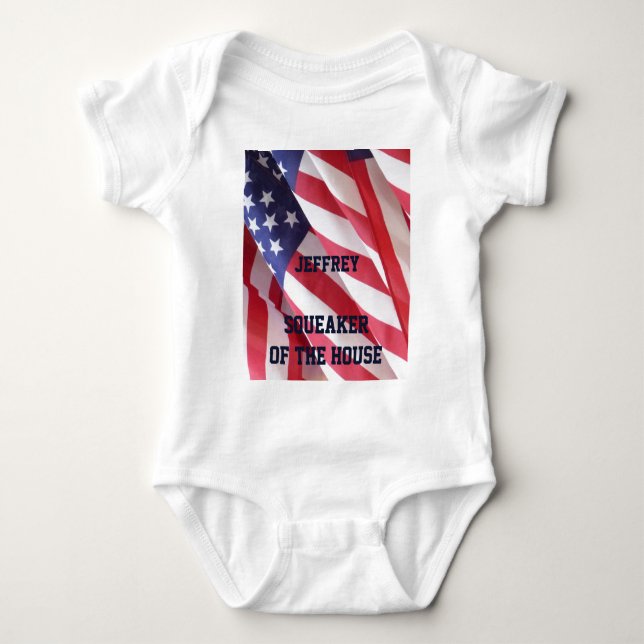 Infant Creeper, Flags, Squeaker of the House Baby Bodysuit (Front)