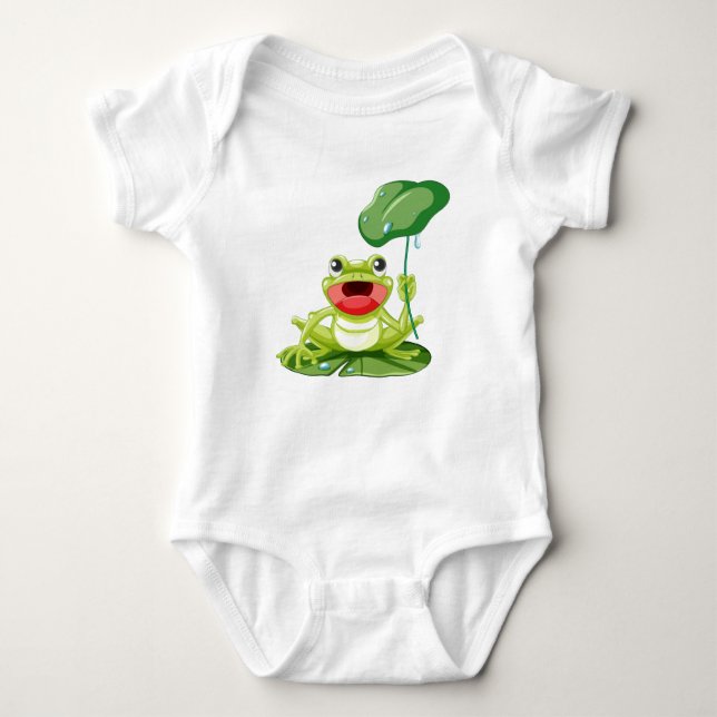 Infant Creeper-Frog Baby Bodysuit (Front)