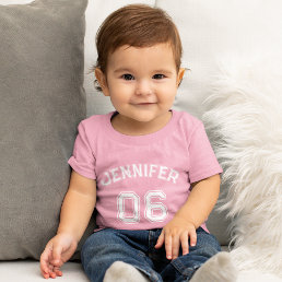 Infant Girl Name Jersey Number Sports Soft Cotton Baby T-Shirt