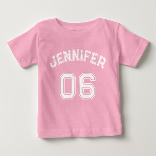 Infant Girl Name Jersey Number Sports Soft Cotton Baby T_Shirt