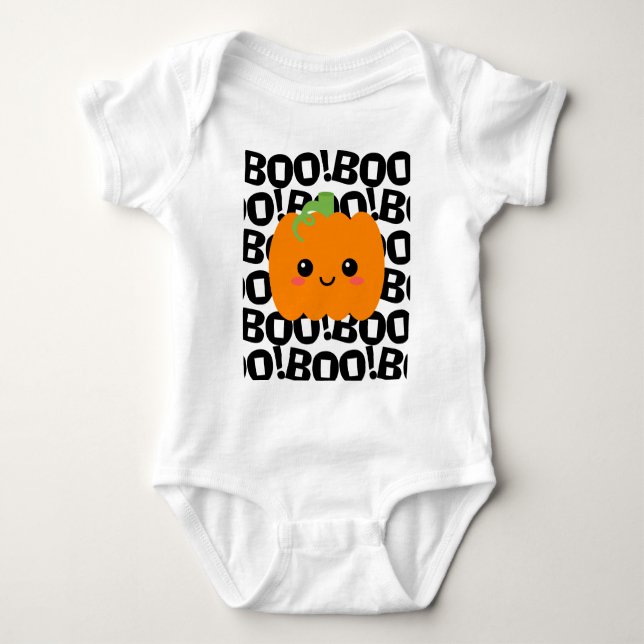 Infant Halloween Costume Pumpkin, Cute Halloween Baby Bodysuit (Front)