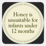 Infant Honey Warning Black Label Stickers