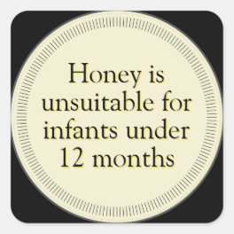 Infant Honey Warning Black Label Stickers
