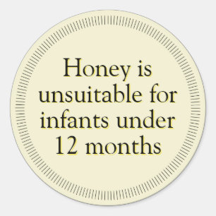 Infant Honey Warning Cornflower Blue Classic Round Sticker