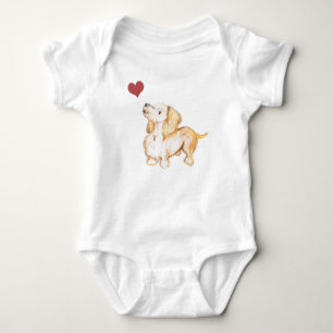 infant I love dachshunds winnie the dachshund Baby Bodysuit