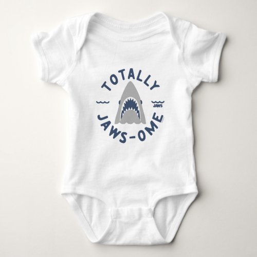Infant Jaws Shark Totally Jaws_ome Graphic Baby Bodysuit
