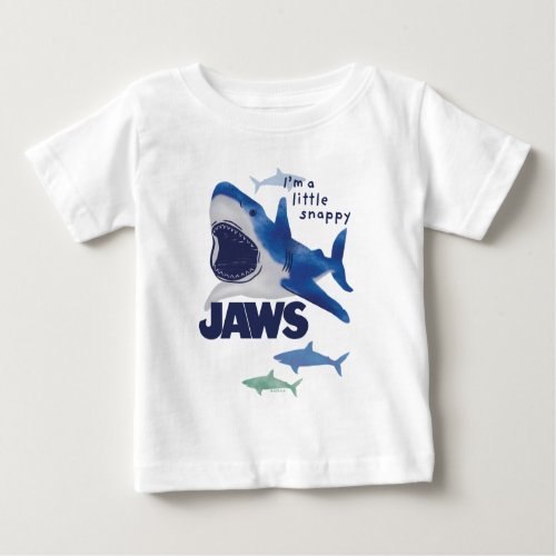 Infant Jaws Watercolor Im a Little Snappy Baby T_Shirt