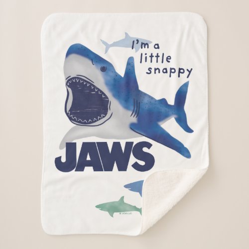 Infant Jaws Watercolor Im a Little Snappy Sherpa Blanket