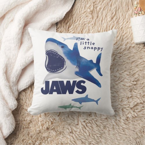 Infant Jaws Watercolor Im a Little Snappy Throw Pillow