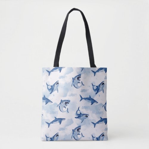Infant Jaws Watercolor Pattern Tote Bag