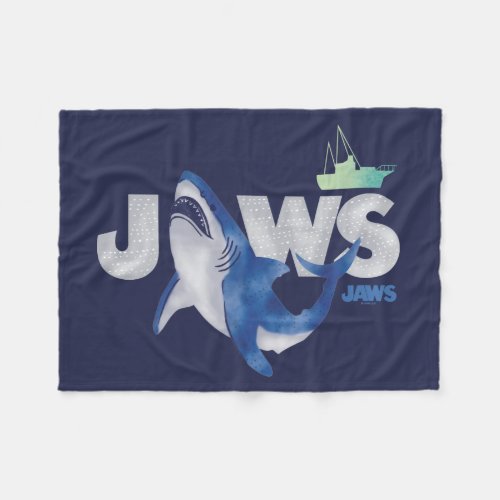 Infant Jaws Watercolor Shark  Boat Fleece Blanket