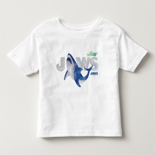 Infant Jaws Watercolor Shark  Boat Toddler T_shirt