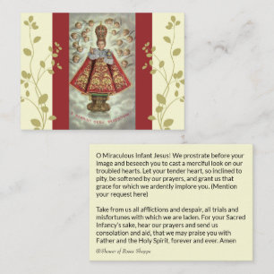Infant Jesus of Prague Angels Prayer Business Card