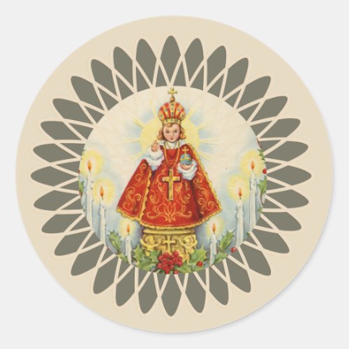 Infant Jesus of Prague Classic Round Sticker