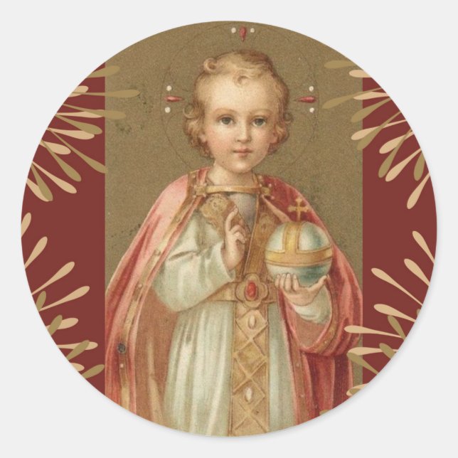 Infant Jesus of Prague Classic Round Sticker (Front)