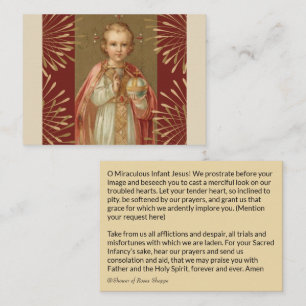 Infant Jesus of Prague Holy Card
