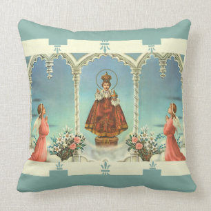 Infant Jesus of Prague w/angels Throw Pillow