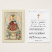 Infant Jesus Prague Funeral Memorial Holy Card - (Front & Back)