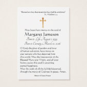 Infant Jesus Prague Funeral Memorial Holy Card - (Back)