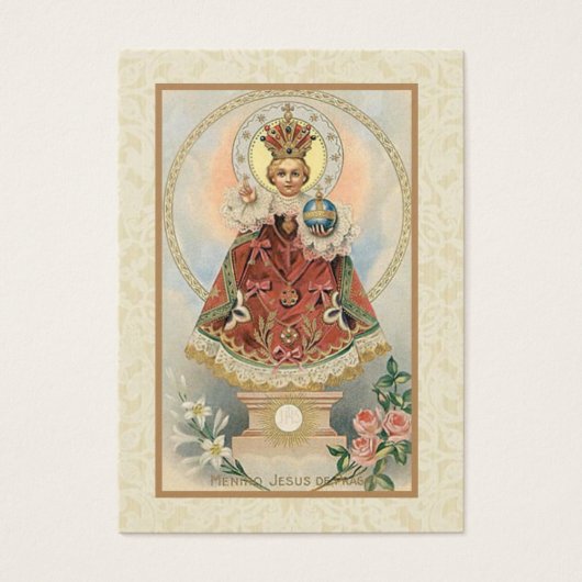 Infant Jesus Prague Funeral Memorial Holy Card - (Front)