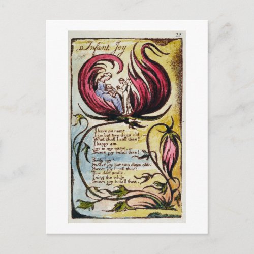 Infant Joy plate 23 from Songs of Innocence an Postcard