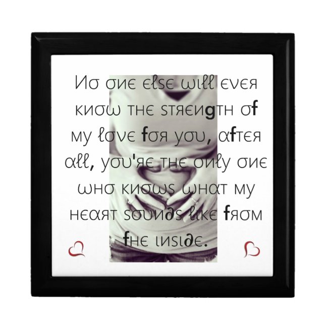 Infant Keepsake box/Heart and Quote Gift Box (Front)