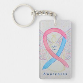 Infant Loss Angel Awareness Ribbon Keychain