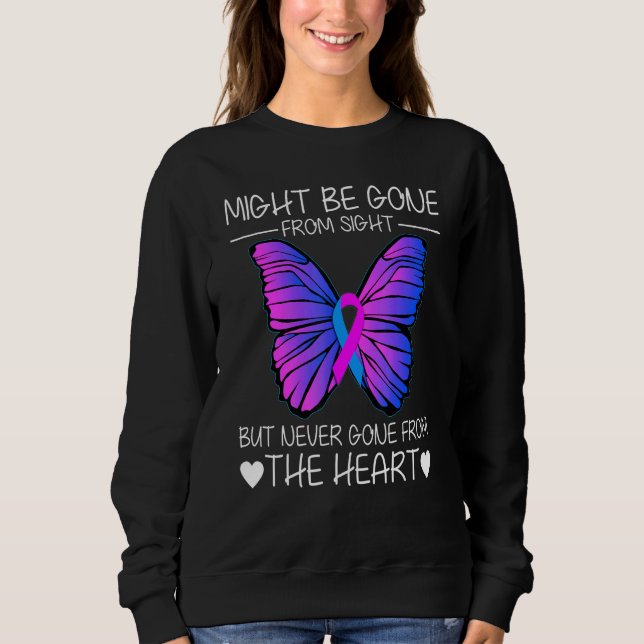 Infant Loss Awareness Butterfly Pink Blue Ribbon B Sweatshirt (Front)