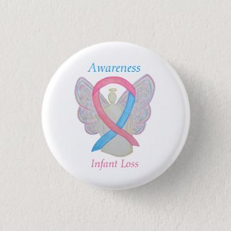 Infant Loss Awareness Ribbon Angel Custom Art Pins