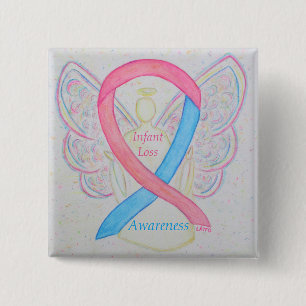 Infant Loss Awareness Ribbon Angel Custom Art Pins