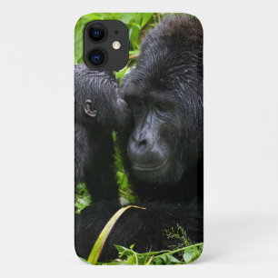 Infant Mountain Gorilla Kisses Silverback Gorilla iPhone 11 Case