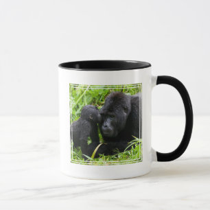 Infant Mountain Gorilla Kisses Silverback Gorilla Mug