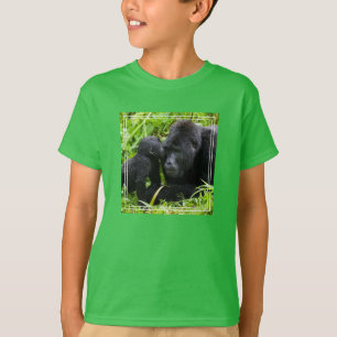 Infant Mountain Gorilla Kisses Silverback Gorilla T-Shirt