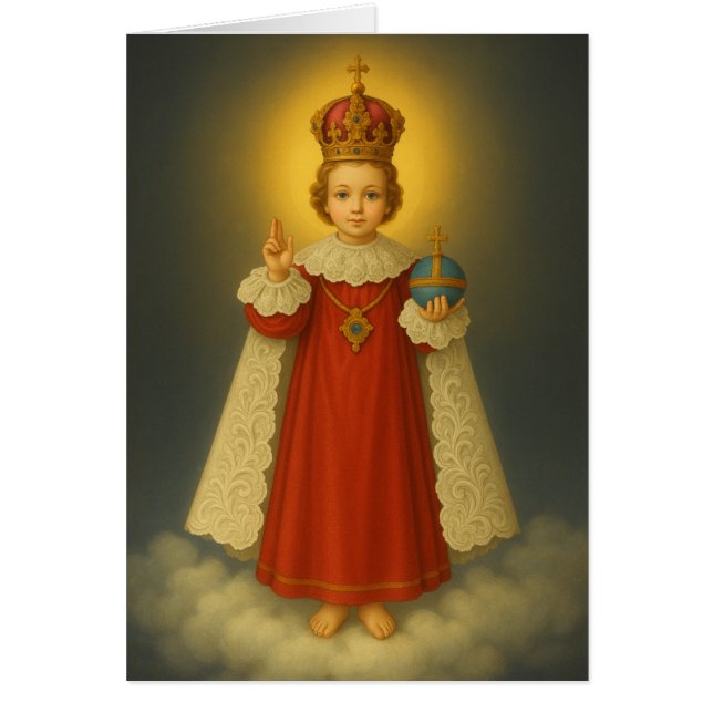 Infant of Prague Traditional Catholic Greeting Cards (Front)